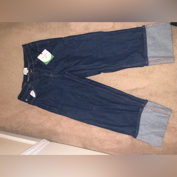 Navy Blue Cuffed jeans denim Kate spade x target collab nwt classic fall 8 boho - Picture 5 of 6